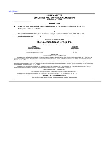 Vorschaubild Goldman Sachs 10-Q Quartalsbericht 2010 