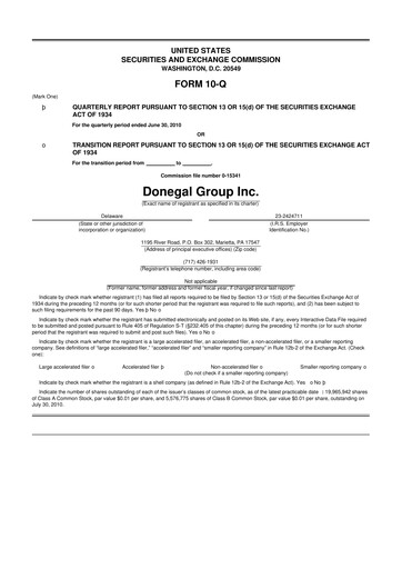 Thumbnail Donegal Group 10-Q Quarterly Report FY 