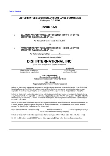 Thumbnail Digi International
 10-Q Quarterly Report FY 