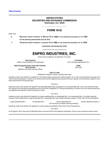 Thumbnail EnPro Industries
 10-Q Quarterly Report FY 