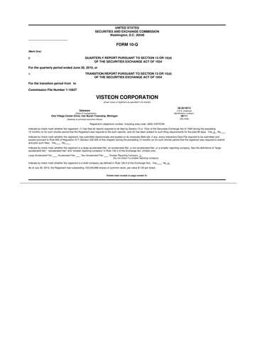 Thumbnail Visteon 10-Q Quarterly Report FY 