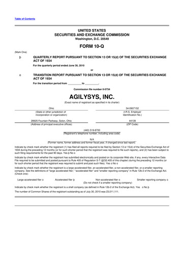 Thumbnail Agilysys 10-Q Quarterly Report FY 