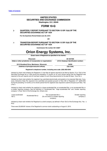 Thumbnail Orion Energy Systems
 10-Q Quarterly Report FY 