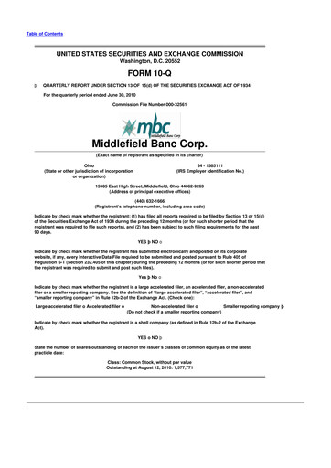 Vorschaubild Middlefield Banc
 10-Q Quartalsbericht  