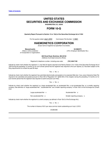 Thumbnail Haemonetics 10-Q Quarterly Report FY2011 