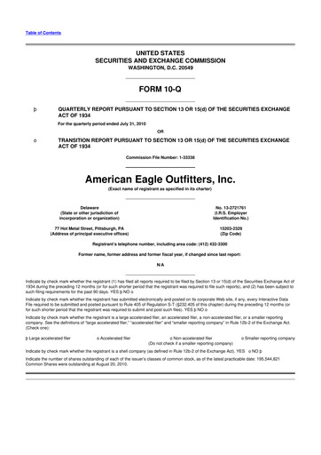 Thumbnail American Eagle Outfitters
 10-Q Quarterly Report FY2011 