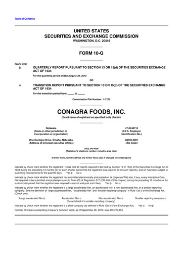 Thumbnail Conagra Brands
 10-Q Quarterly Report FY2011 
