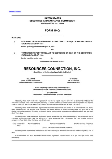 Thumbnail RGP (Resources Connection) 10-Q Quarterly Report FY2011 