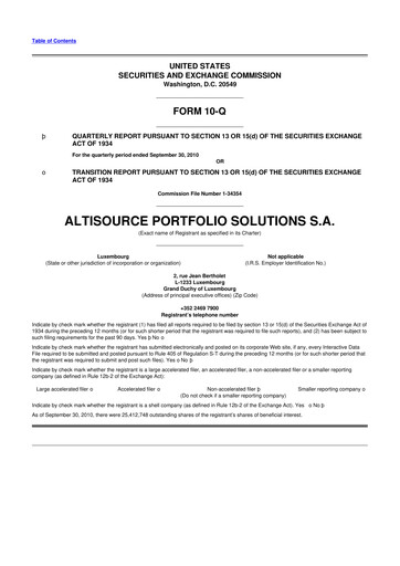 Thumbnail Altisource Portfolio Solutions
 10-Q Quarterly Report FY 