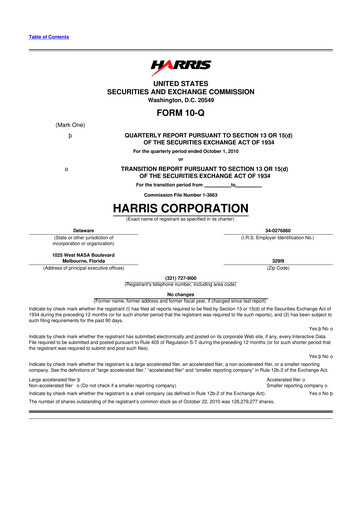 Thumbnail L3Harris Technologies 10-Q Quarterly Report FY2011 