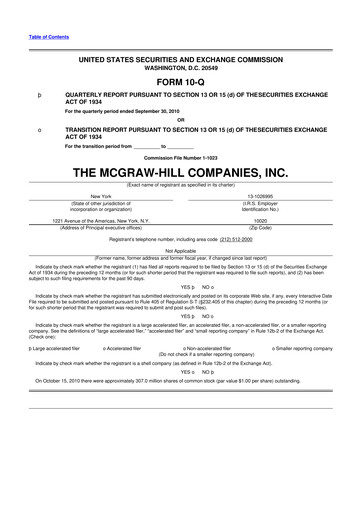 Thumbnail S&P Global 10-Q Quarterly Report FY2010 