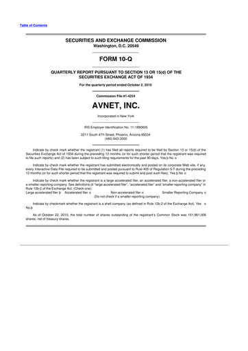 Thumbnail Avnet 10-Q Quarterly Report FY2011 