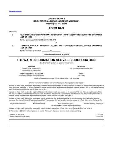 Thumbnail Stewart Information Services 10-Q Quarterly Report FY 