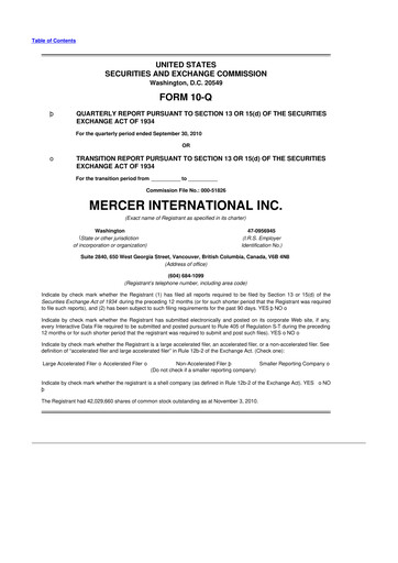 Thumbnail Mercer International 10-Q Quarterly Report FY 