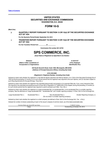 Thumbnail SPS Commerce
 10-Q Quarterly Report FY 