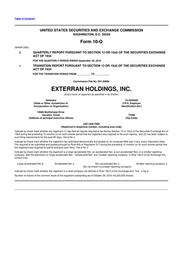 Miniature Archrock 10-Q Rapport trimestriel 2010 