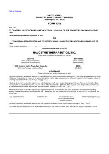 Thumbnail Halozyme Therapeutics 10-Q Quarterly Report FY 