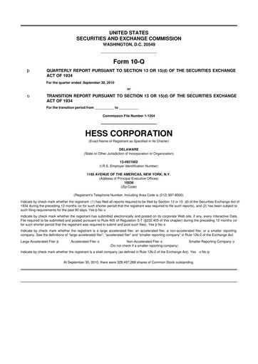 Vorschaubild Hess 10-Q Quartalsbericht 2010 