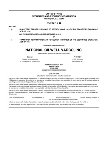 Thumbnail NOV 10-Q Quarterly Report FY2010 