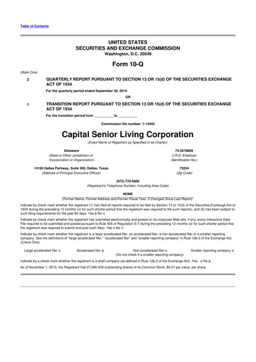 Thumbnail Sonida Senior Living 10-Q Quarterly Report FY 