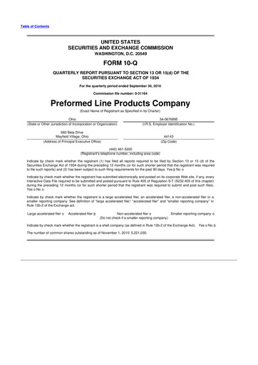 Thumbnail Preformed Line Products 10-Q Quarterly Report FY 
