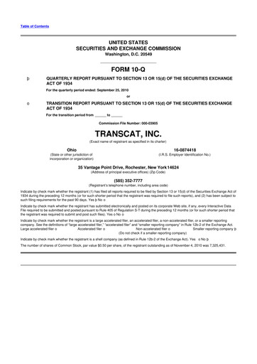 Thumbnail Transcat 10-Q Quarterly Report FY 