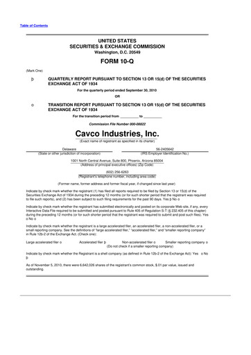 Vorschaubild Cavco Industries 10-Q Quartalsbericht  