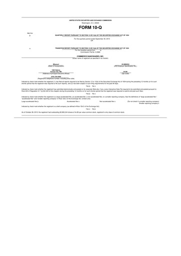 Vorschaubild Commerce Bancshares
 10-Q Quartalsbericht 2010 