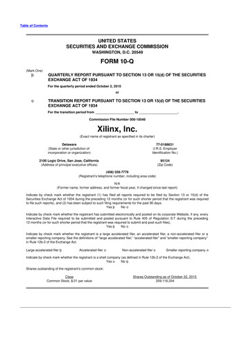 Miniature Xilinx 10-Q Rapport trimestriel 2011 