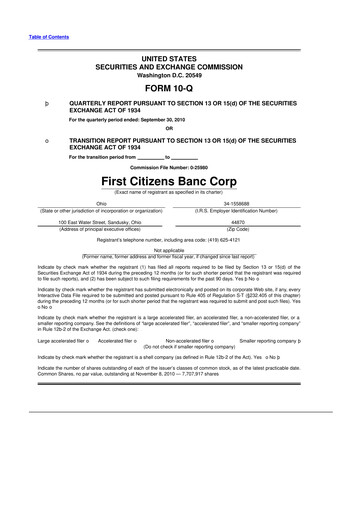 Vorschaubild Civista Bancshares
 10-Q Quartalsbericht  