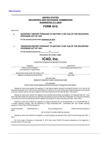 Thumbnail iCAD 10-Q Quarterly Report FY 