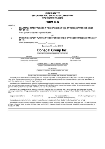 Thumbnail Donegal Group 10-Q Quarterly Report FY 