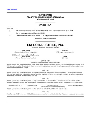 Thumbnail EnPro Industries
 10-Q Quarterly Report FY 