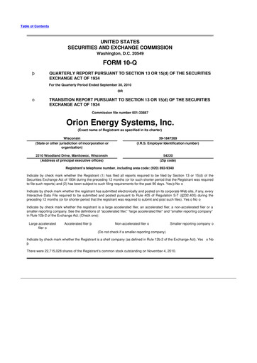Thumbnail Orion Energy Systems
 10-Q Quarterly Report FY 