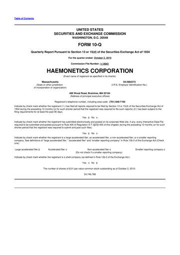 Thumbnail Haemonetics 10-Q Quarterly Report FY2011 