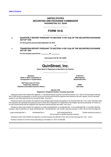 Thumbnail QuinStreet
 10-Q Quarterly Report FY 