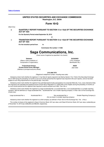 Thumbnail Saga Communications 10-Q Quarterly Report FY 
