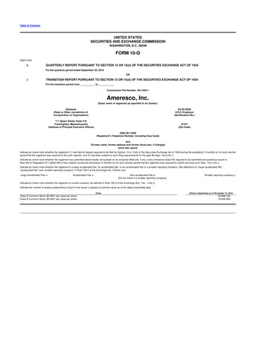 Thumbnail Ameresco
 10-Q Quarterly Report FY 