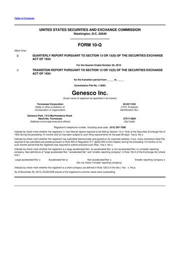 Thumbnail Genesco
 10-Q Quarterly Report FY 