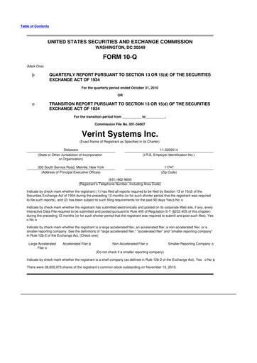 Thumbnail Verint Systems
 10-Q Quarterly Report FY 