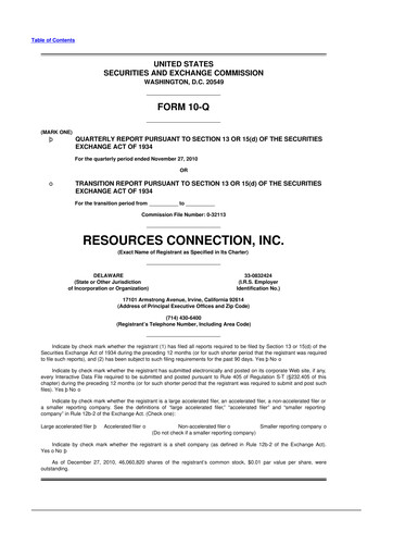 Thumbnail RGP (Resources Connection) 10-Q Quarterly Report FY2011 