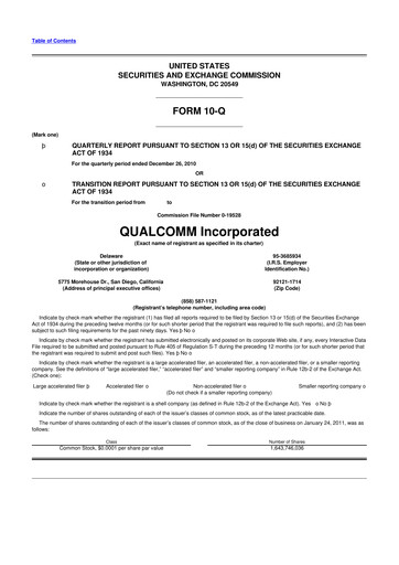 Vorschaubild QUALCOMM 10-Q Quartalsbericht 2011 