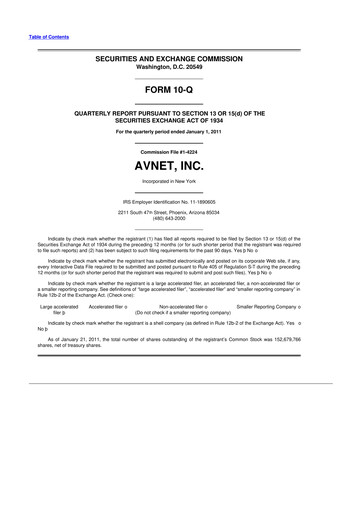 Thumbnail Avnet 10-Q Quarterly Report FY2011 