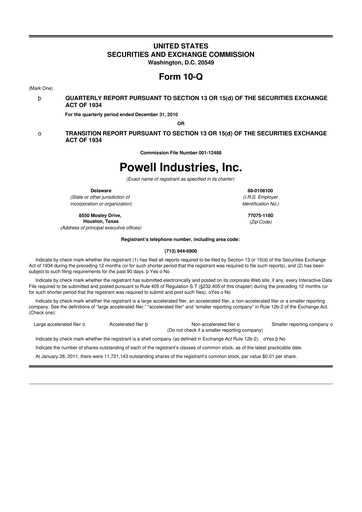 Thumbnail Powell Industries 10-Q Quarterly Report FY 