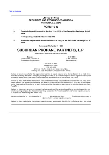 Thumbnail Suburban Propane Partners 10-Q Quarterly Report FY2011 