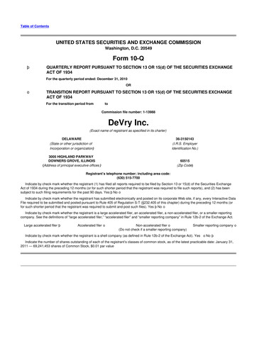 Thumbnail Adtalem Global Education
 10-Q Quarterly Report FY2011 