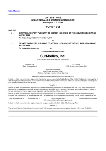 Thumbnail SurModics 10-Q Quarterly Report FY 