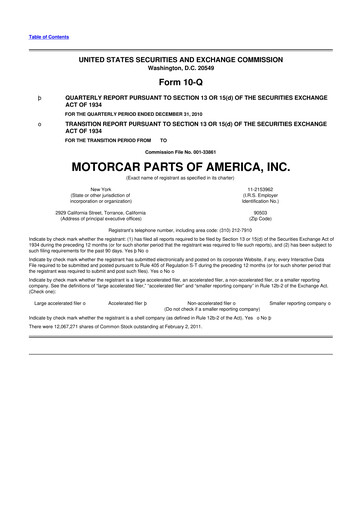 Vorschaubild Motorcar Parts of America 10-Q Quartalsbericht  
