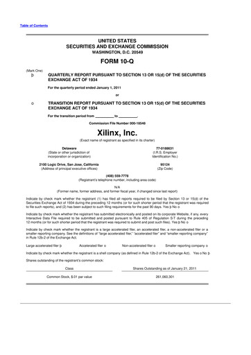 Miniature Xilinx 10-Q Rapport trimestriel 2011 