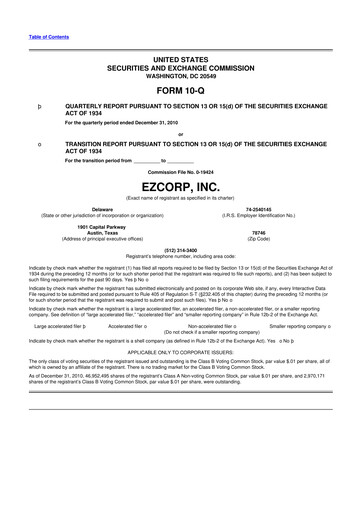 Thumbnail EZCorp 10-Q Quarterly Report FY2011 
